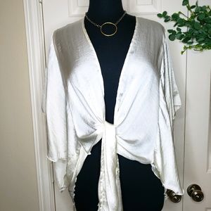Satin finish easy kimono